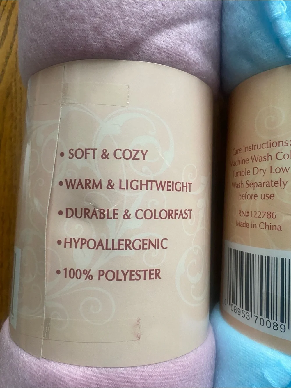 Lot of 3 Deluxe Fleece Throw Blanket Pastel Tones Lavender Pink Light Blue 50x60